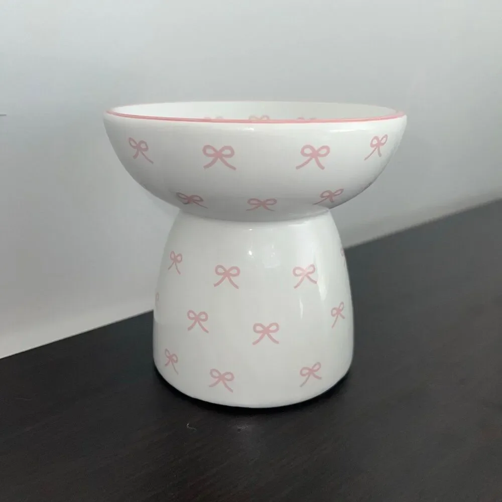 Kawaii Elevated Stoneware Ceramic Cat Bowl Set